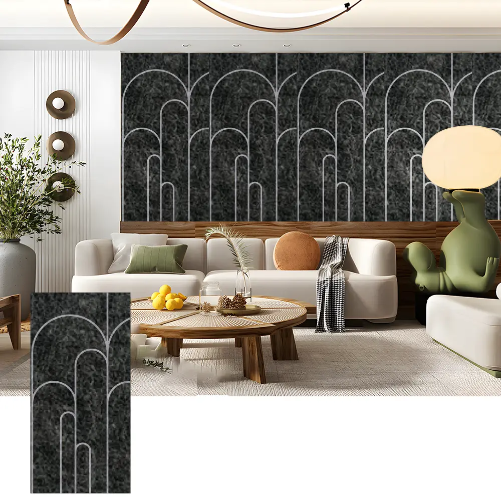 Pannelli murali acustici 3D in PET per interni decorativi