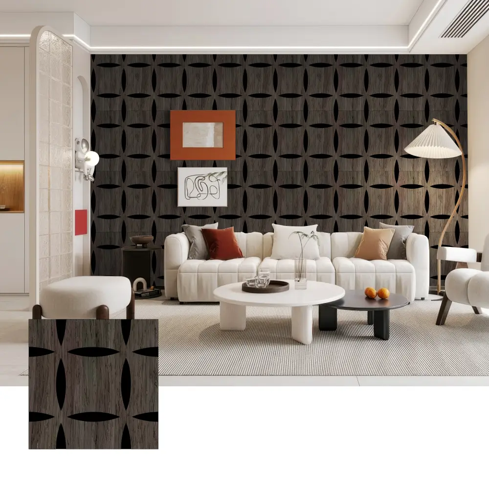 Pannelli murali acustici in legno 3D per interni decorativi