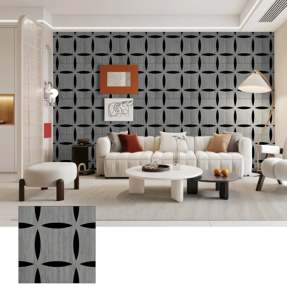Pannelli murali acustici in legno 3D per interni decorativi
