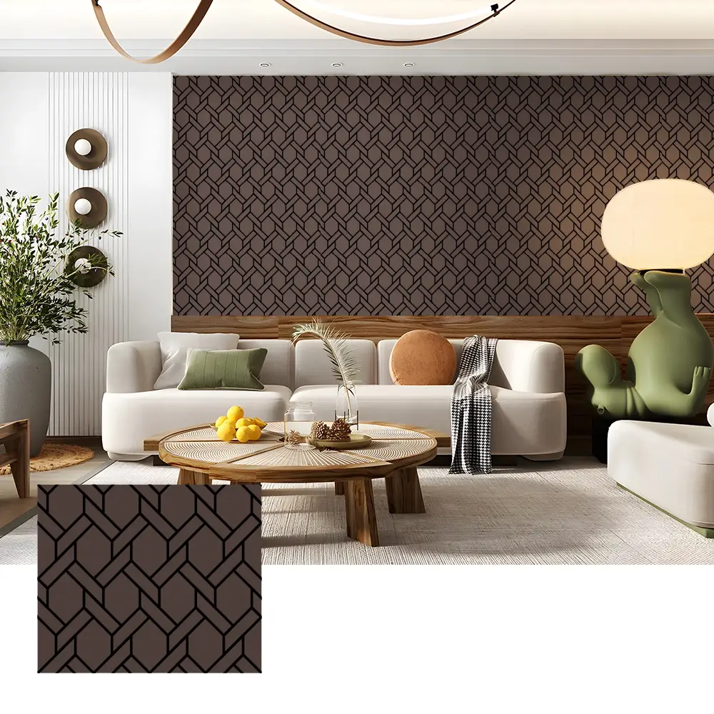 Pannelli murali acustici in legno impiallacciato per interni home theater