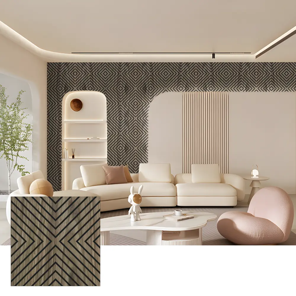 Pannelli murali acustici in legno Akupanel per uso interno