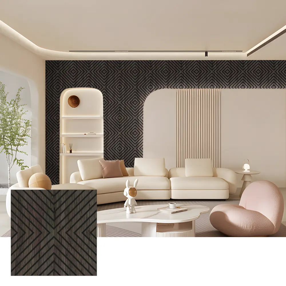 Pannelli murali acustici in legno Akupanel per uso interno