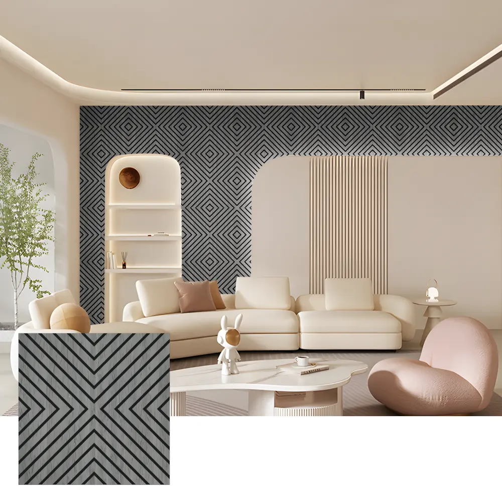 Pannelli murali acustici in legno Akupanel per uso interno