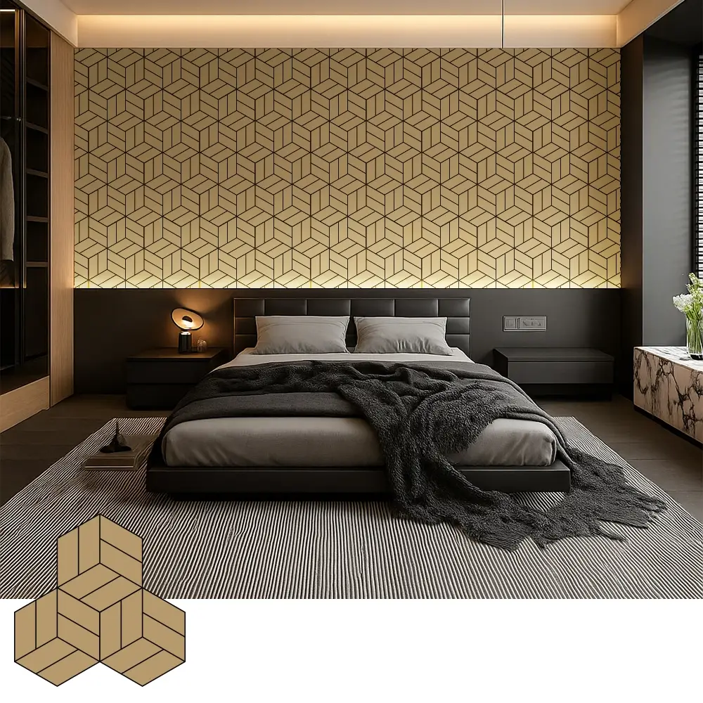 Pannelli decorativi acustici in legno impiallacciato per interni moderni