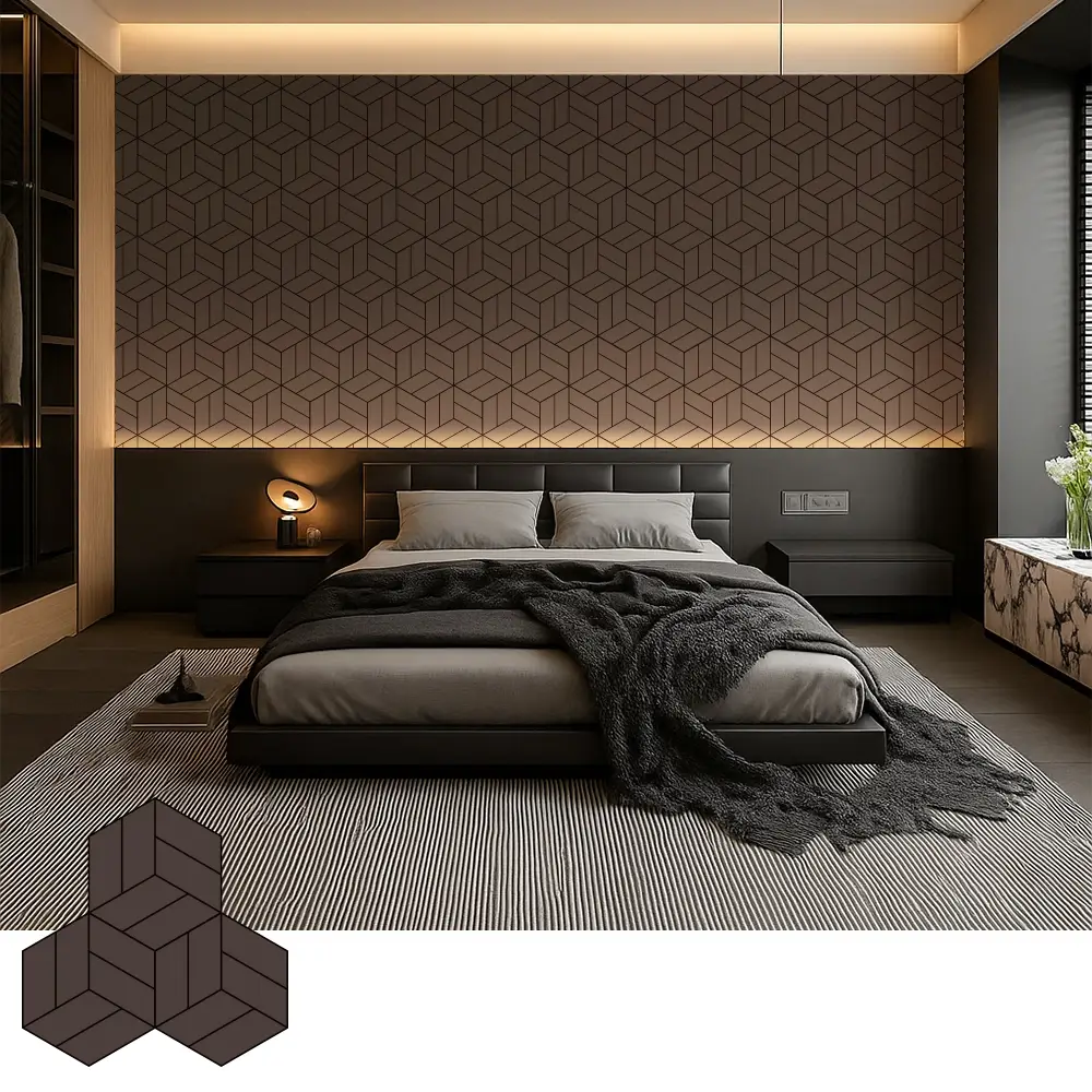 Pannelli decorativi acustici in legno impiallacciato per interni moderni
