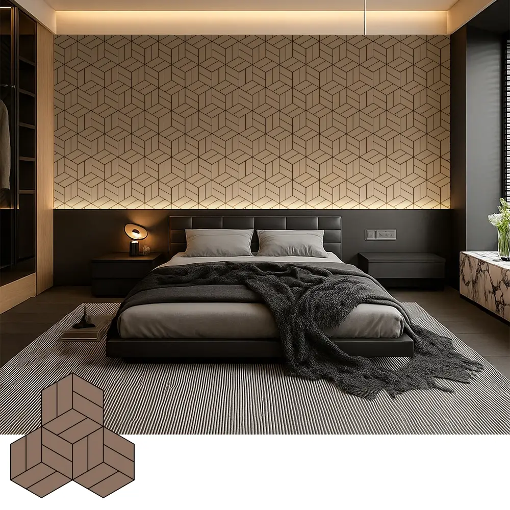 Pannelli decorativi acustici in legno impiallacciato per interni moderni