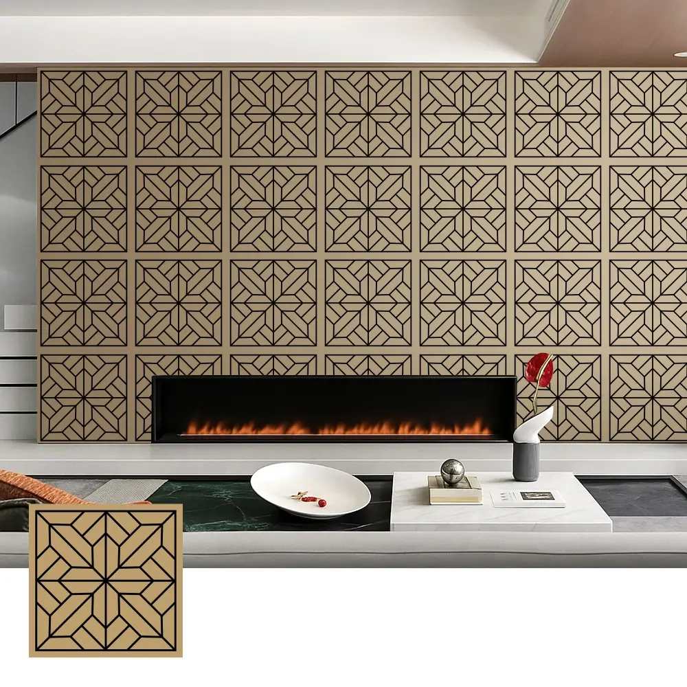 Pannelli acustici decorativi impiallacciati in legno per uso interno