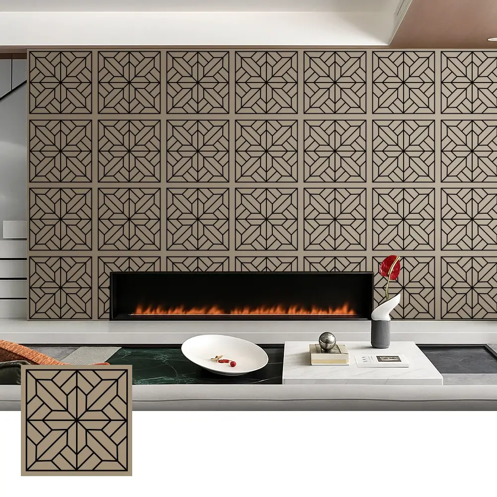 Pannelli acustici decorativi impiallacciati in legno per uso interno