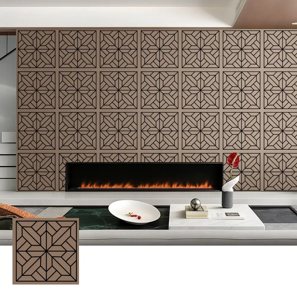 Pannelli acustici decorativi impiallacciati in legno per uso interno