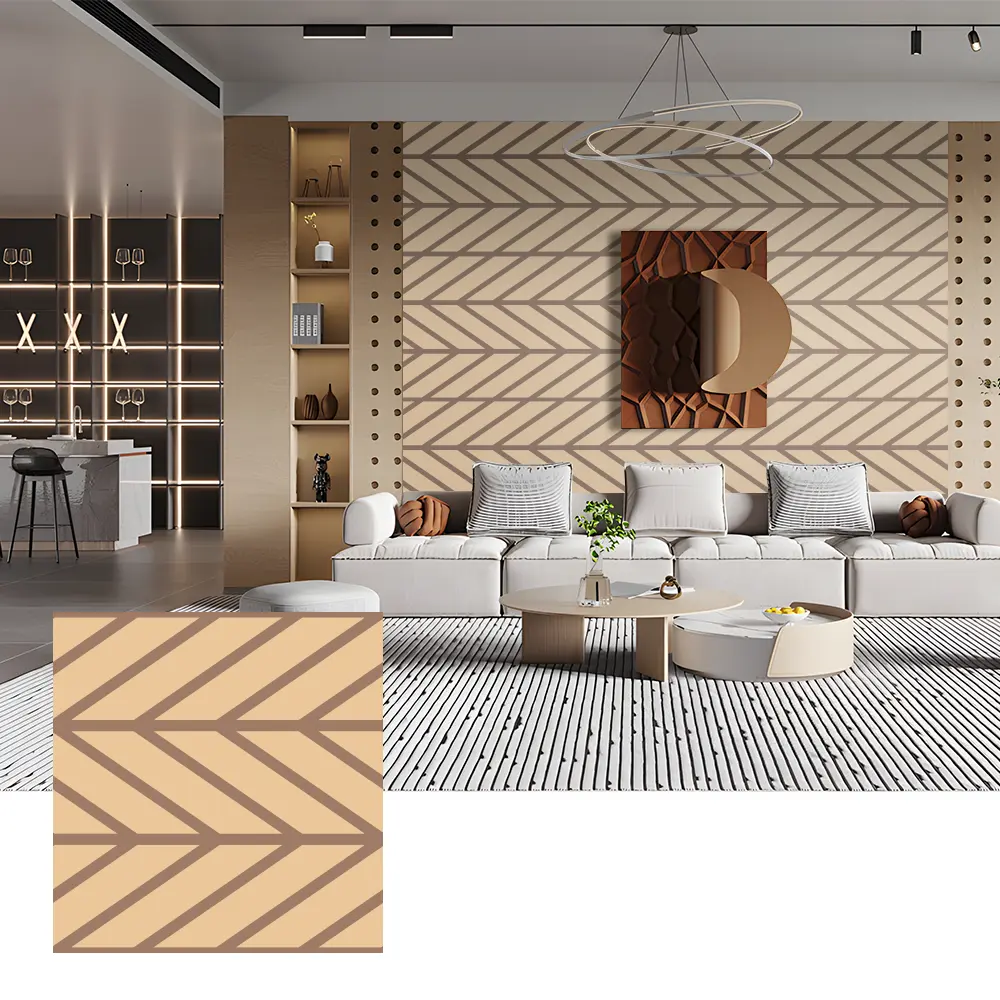 Pannelli acustici in PET per la decorazione di pareti interne