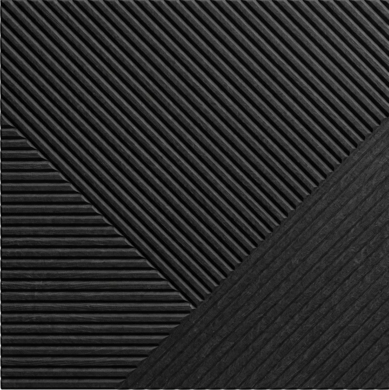 Pannello Wonear in ebano carbone PET scanalato con stampa 3D UV