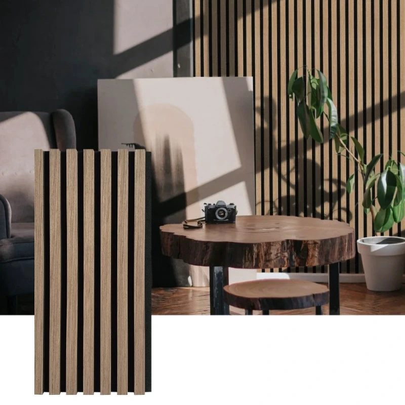 Pannello murale acustico a doghe di legno per l'assorbimento acustico interno